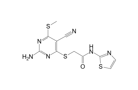 2-([2-Amino-5-cyano-6-(methylsulfanyl)-4-pyrimidinyl]sulfanyl)-N-(1,3-thiazol-2-yl)acetamide