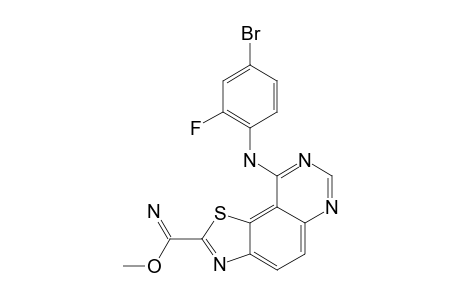 METHYL-9-(4-BROMO-2-FLUOROPHENYLAMINO)-THIAZOLO-[5,4-F]-QUINAZOLINE-2-CARBIMIDATE