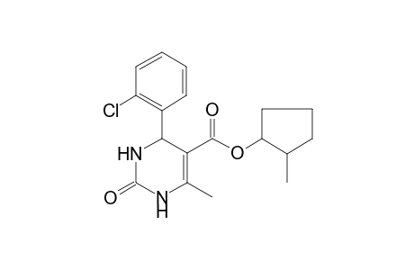 (2-methylcyclopentyl) 4-(2-chlorophenyl)-6-methyl-2-oxidanylidene-3,4-dihydro-1H-pyrimidine-5-carboxylate