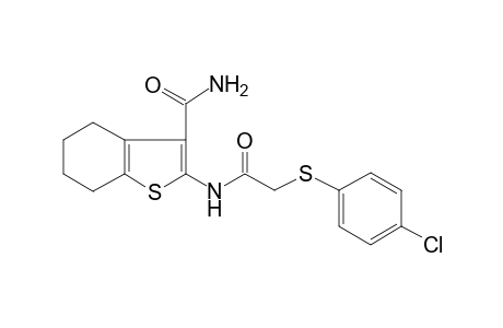 2-({[(4-chlorophenyl)sulfanyl]acetyl}amino)-4,5,6,7-tetrahydro-1-benzothiophene-3-carboxamide