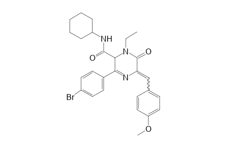 3-(4-Bromophenyl)-N-cyclohexyl-1-ethyl-5-(4-methoxybenzylidene)-6-oxo-1,2,5,6-tetrahydropyrazine-2-carboxamide
