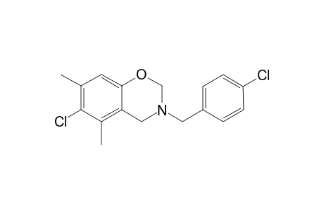 6-Chloranyl-3-[(4-chlorophenyl)methyl]-5,7-dimethyl-2,4-dihydro-1,3-benzoxazine