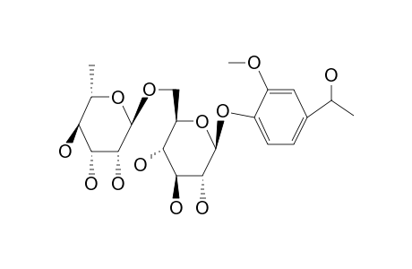 2-METHOXY-4-(8-HYDROXYETHYL)-PHENOL-1-O-ALPHA-RHAMNOPYRANOSYL-(1''->6')-BETA-GLUCOPYRANOSIDE