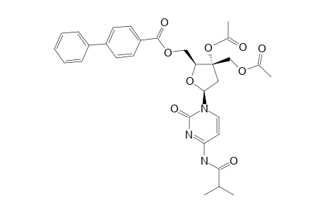 3'-C-ACETOXYMETHYL-3'-O-ACETYL-2'-DEOXY-4-N-ISOBUTYRYL-5'-O-(4-PHEHYLBENZOYL)-CYTIDINE