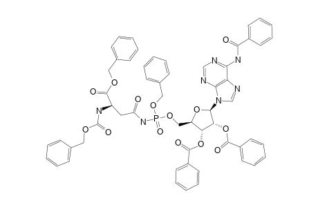 O-(6-N-BENZOYL-2',3'-O-DIBENZOYLADENOSINE-5'-O-YL)-N-(O-BENZYL-N-BENZYLOXYCARBONYL-D-ASPARAGINYL)-O-BENZYLOXYPHOSPHORAMIDATE
