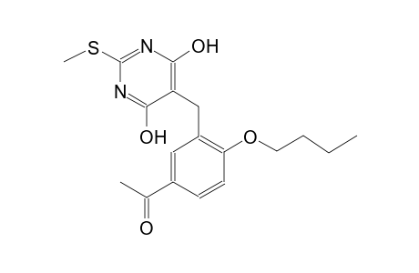 1-(4-butoxy-3-{[4,6-dihydroxy-2-(methylsulfanyl)-5-pyrimidinyl]methyl}phenyl)ethanone