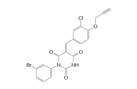 2,4,6(1H,3H,5H)-pyrimidinetrione, 1-(3-bromophenyl)-5-[[3-chloro-4-(2-propynyloxy)phenyl]methylene]-, (5E)-