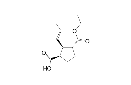 (1R,2R,3R)-3-carbethoxy-2-[(E)-prop-1-enyl]cyclopentanecarboxylic acid