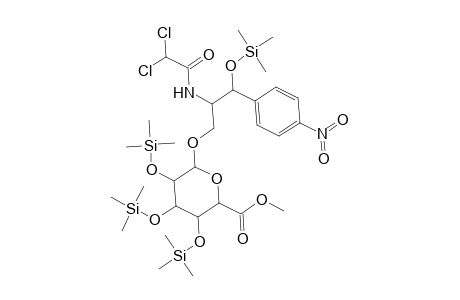 .beta.-D-Glucopyranosiduronic acid, 2-[(dichloroacetyl)amino]-3-(4-nitrophenyl)-3-[(trimethylsilyl)oxy]propyl 2,3,4-tris-O-(trimethylsilyl)-, methyl ester, [R-(R*,R*)]-