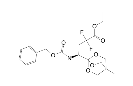 1-[N-BENZYLOXYCARBONYL-(1S)-1-AMINO-3,3-DIFLUORO-3-ETHOXYCARBONYLPROPYL]-4-METHYL-2,6,7-TRIOXABICYCLO-[2.2.2]-OCTANE