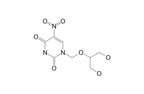 1-[(2-hydroxy-1-methylol-ethoxy)methyl]-5-nitro-pyrimidine-2,4-quinone