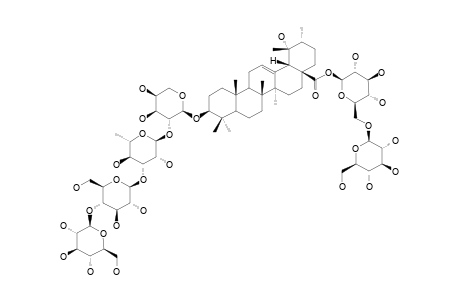 SCABIOSAPONIN-H;3-O-BETA-D-GLUCOPYRANOSYL-(1->4)-BETA-D-GLUCOPYRANOSYL-(1->3)-ALPHA-L-RHAMNOPYRANOSYL-(1->2)-ALPHA-L-ARABINOPYRANOSYLPOMOLIC-ACID-2