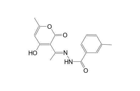 N'-[(E)-1-(4-hydroxy-6-methyl-2-oxo-2H-pyran-3-yl)ethylidene]-3-methylbenzohydrazide
