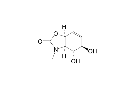 (+-)-(3a.alpha.,4.alpha.,5.beta.,7a.alpha.)-4,5-Dihydroxy-3-methyl-3a,4,5,7a-tetrahydrobenzoxazol-2(3H)-one