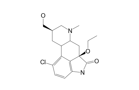 (+)-12-CHLORO-3-BETA-ETHOXY-2,3-DIHYDRO-8-BETA-(HYDROXYMETHYL)-6-METHYLERGOLIN-2-ONE