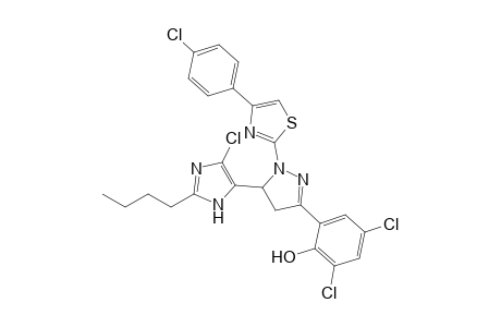 1-(4-(4'-chlorophenyl)-2-thiazolyl)-3-(3,5-dichloro-2-hydroxyphenyl)-5-(2-butyl-4-chloro-1H-imidazol-5yl)-2-pyrazoline