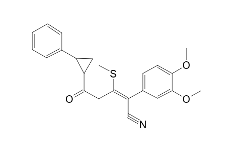 4-(3,4-Dimethoxyphenyl)-4-cyano-1-(2-phenylcyclopropyl)-3-methylsulfanyl-3-buten-1-one