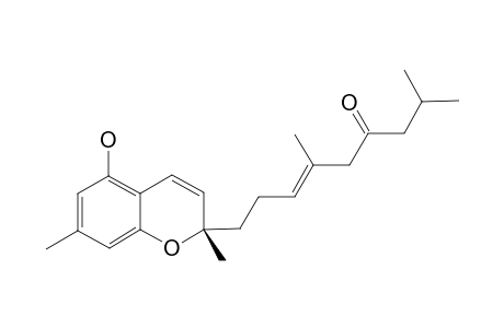 ANTHOPOGOCHROMENE_B;2-(12,16-DIMETHYL-14-OXO-11-E-NONENYL)-5-HYDROXY-2,7-DIMETHYL-2-H-CHROMENE
