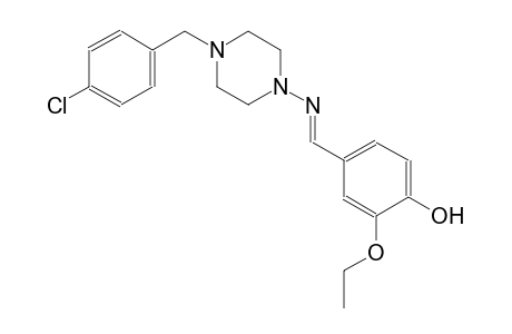phenol, 4-[(E)-[[4-[(4-chlorophenyl)methyl]-1-piperazinyl]imino]methyl]-2-ethoxy-