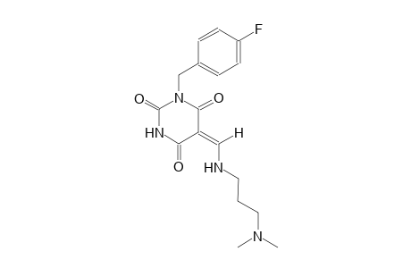 (5E)-5-({[3-(dimethylamino)propyl]amino}methylene)-1-(4-fluorobenzyl)-2,4,6(1H,3H,5H)-pyrimidinetrione