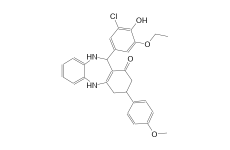 11-(3-chloro-5-ethoxy-4-hydroxyphenyl)-3-(4-methoxyphenyl)-2,3,4,5,10,11-hexahydro-1H-dibenzo[b,e][1,4]diazepin-1-one