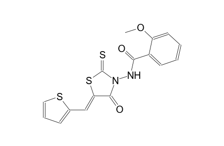 2-methoxy-N-[(5Z)-4-oxo-5-(2-thienylmethylene)-2-thioxo-1,3-thiazolidin-3-yl]benzamide
