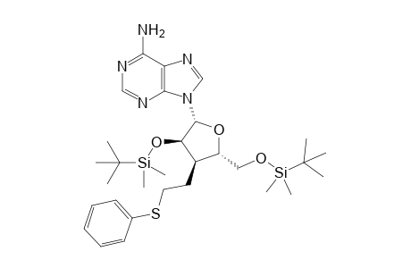2',5'-di[O-t-Butyldimethylsilyl]-3'-deoxy-3'-[2"-phenylthioethyl]-Adenosine