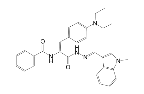 2-propenoic acid, 2-(benzoylamino)-3-[4-(diethylamino)phenyl]-, 2-[(E)-(1-methyl-1H-indol-3-yl)methylidene]hydrazide, (2E)-