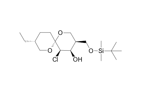 (3S(*),4R(*),5R(*),6R(*),9R(*))-3-[(t-Butyldimethyl)siloxy[methyl-5-chloro-9-ethyl-1,7-dioxaspiro-[5.5]undecan-4-ol
