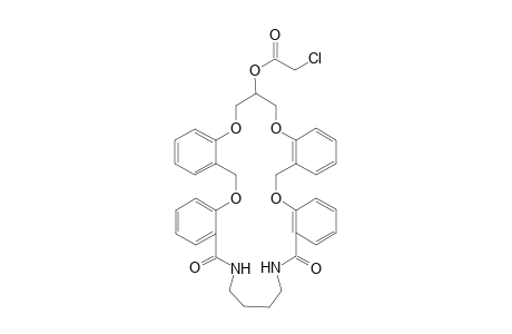 13-(Chloroacetoxy)-6,12,13,20,28,29,30,31-octahydro-14H-tetrabenzo[b,f,n,r]-[1,5,18,22,9,14]-tetraoxadiazapentacosin-26,33-(27H,32H)-dione