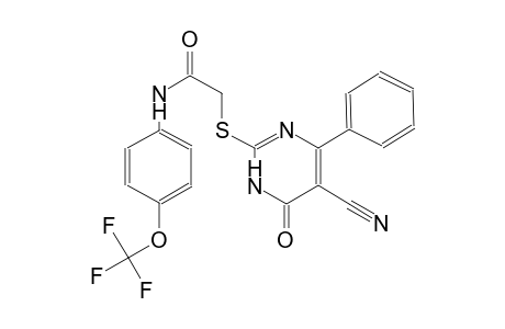 2-[(5-cyano-6-oxo-4-phenyl-1,6-dihydro-2-pyrimidinyl)sulfanyl]-N-[4-(trifluoromethoxy)phenyl]acetamide