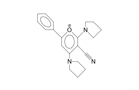 3-Cyano-6-phenyl-2,4-bis(1-pyrrolidino)-pyrylium cation