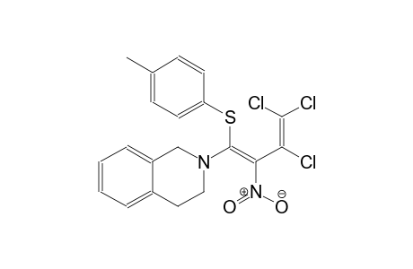 4-methylphenyl (1E)-3,4,4-trichloro-1-(3,4-dihydro-2(1H)-isoquinolinyl)-2-nitro-1,3-butadienyl sulfide