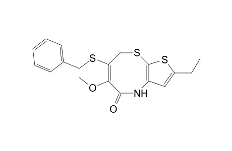 7-Benzylthio-2-ethyl-6-methoxy-4H-thieno[2,3-b][1,4]thiazocin-5(8H)-one