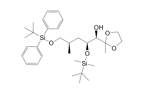 (1R,2S,4R)-2-((tert-butyldimethylsilyl)oxy)-5-((tert-butyldiphenylsilyl)oxy)-4-methyl-1-(2-methyl-1,3-dioxolan-2-yl)pentan-1-ol