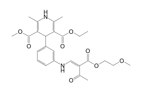 4-[3-[[(E)-2-[2-methoxyethoxy(oxo)methyl]-3-oxobut-1-enyl]amino]phenyl]-2,6-dimethyl-1,4-dihydropyridine-3,5-dicarboxylic acid O5-ethyl ester O3-methyl ester