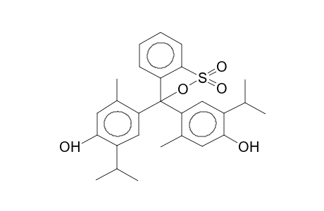 4-[3-(4-hydroxy-2-methyl-5-propan-2-ylphenyl)-1,1-dioxobenzo[c]oxathiol-3-yl]-5-methyl-2-propan-2-ylphenol 4-[3-(4-hydroxy-5-isopropyl-2-methyl-phenyl)-1,1-dioxo-benzo[c]oxathiol-3-yl]-2-isopropyl-5-methyl-phenol 4-[3-(4-hydroxy-5-isopropyl-2-methylphenyl)-1,1-dioxo-3-benzo[c]oxathiolyl]-2-isopropyl-5-methylphenol 4-[3-(4-hydroxy-5-isopropyl-2-methyl-phenyl)-1,1-diketo-benzo[c]oxathiol-3-yl]-2-isopropyl-5-methyl-phenol 4-[3-(4-hydroxy-2-methyl-5-propan-2-yl-phenyl)-1,1-dioxo-benzo[c][1,2]oxathiol-3-yl]-5-methyl-2-propan-2-yl-phenol Thymol, 6,6'-(3H-2, 1-benzoxathiol-3-ylidene)di-, S,S-dioxide Phenol, 4,4'-(3H-2,1-benzoxathiol-3-ylidene)bis[5-methyl-2-(1-methylethyl)-, S,S-dioxide Phenol, 4,4'-(1,1-dioxido-3H-2,1-benzoxathiol-3-ylidene)bis(5-methyl-2-(1-methylethyl)- Phenol, 4,4'-(3H-2,1-benzoxathiol-3-ylidene)bis(5-methyl-2-(1-methylethyl)-, S,S-dioxide Thymol blue Thymol, 6,6'-(3H-2,1-benzoxathiol-3-ylidene)di-, S,S-dioxide Thymolsulfonephalein Thymolsulfonephthalein Thymolsulfophthalein Thymolsulphonphthalein Thymosulfonphthalein Phenol, 4,4'-(3H-2, {1-benzoxathiol-3-ylidene)bis[5-methyl-2-(1-methylethyl)-,} S, S-dioxide