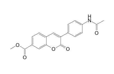 2H-1-benzopyran-7-carboxylic acid, 3-[4-(acetylamino)phenyl]-2-oxo-, methyl ester