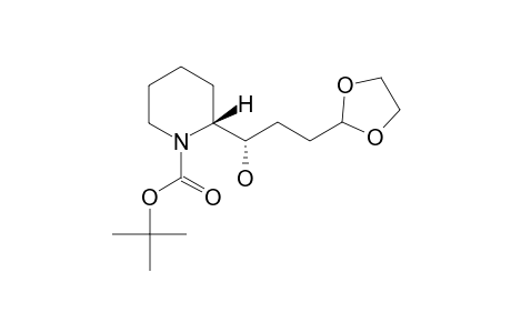 TERT.-BUTYL-(2R)-2-[(1S)-3-(1,3-DIOXOLAN-2-YL)-1-HYDROXYPROPYL]-PIPERIDINE-1-CARBOXYLATE;MINOR-ISOMER;(2R,1'S)-ISOMER