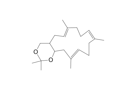 erythro-14,15-O-isopropylidene-1-(hydroxymethyl)-14-hydroxy-4,8,12-trimethylcyclotetradeca-(E,E,E)-3,7,11-triene