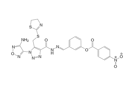 3-{(E)-[2-({1-(4-amino-1,2,5-oxadiazol-3-yl)-5-[(4,5-dihydro-1,3-thiazol-2-ylsulfanyl)methyl]-1H-1,2,3-triazol-4-yl}carbonyl)hydrazono]methyl}phenyl 4-nitrobenzoate
