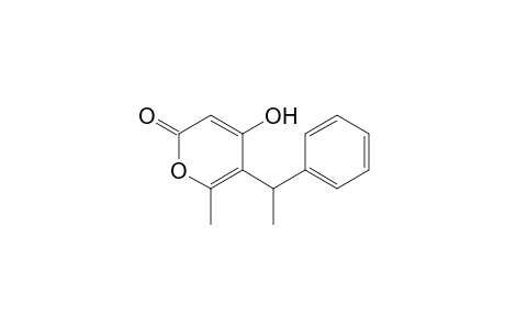2H-Pyran-2-one, 4-hydroxy-6-methyl-5-(1-phenylethyl)-