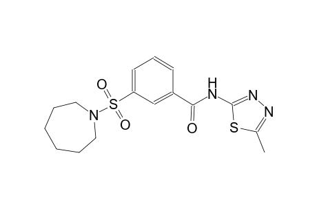 benzamide, 3-[(hexahydro-1H-azepin-1-yl)sulfonyl]-N-(5-methyl-1,3,4-thiadiazol-2-yl)-