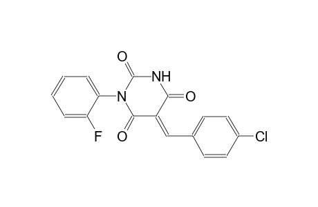 2,4,6(1H,3H,5H)-pyrimidinetrione, 5-[(4-chlorophenyl)methylene]-1-(2-fluorophenyl)-, (5E)-