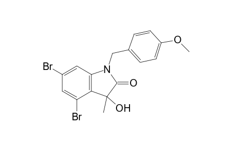 4,6-bis(bromanyl)-1-[(4-methoxyphenyl)methyl]-3-methyl-3-oxidanyl-indol-2-one