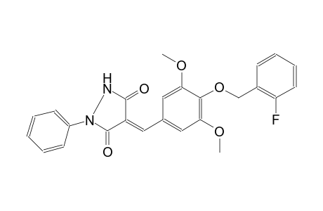 (4E)-4-{4-[(2-fluorobenzyl)oxy]-3,5-dimethoxybenzylidene}-1-phenyl-3,5-pyrazolidinedione