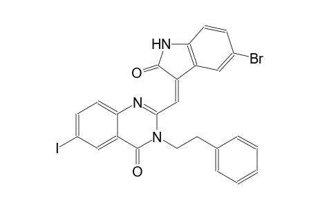 4(3H)-quinazolinone, 2-[(Z)-(5-bromo-1,2-dihydro-2-oxo-3H-indol-3-ylidene)methyl]-6-iodo-3-(2-phenylethyl)-