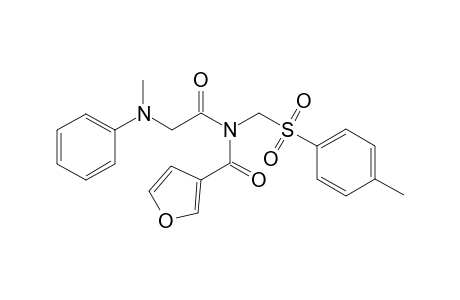 N-(2-(methyl(phenyl)amino)acetyl)-N-(tosylmethyl)furan-3-carboxamide