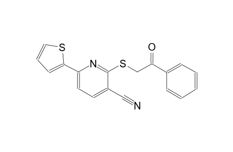 3-pyridinecarbonitrile, 2-[(2-oxo-2-phenylethyl)thio]-6-(2-thienyl)-