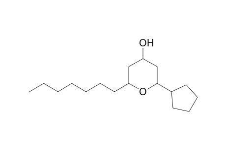 2-Heptyltetrahydro-6-cyclopentyl-2H-pyran-4-ol
